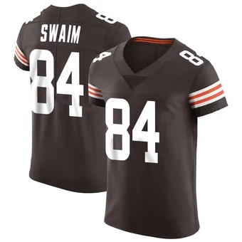 Men's Geoff Swaim Brown Elite Vapor Football Jersey