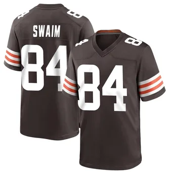 Men's Geoff Swaim Brown Game Team Color Football Jersey