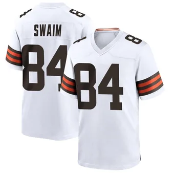 Men's Geoff Swaim White Game Football Jersey