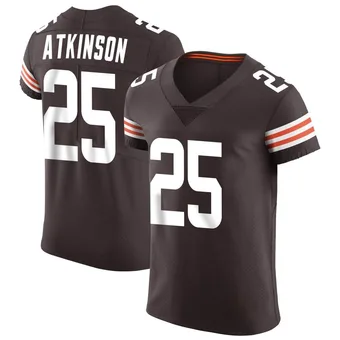 Men's George Atkinson Brown Elite Vapor Football Jersey