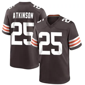 Men's George Atkinson Brown Game Team Color Football Jersey