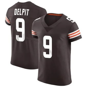 Men's Grant Delpit Brown Elite Vapor Football Jersey