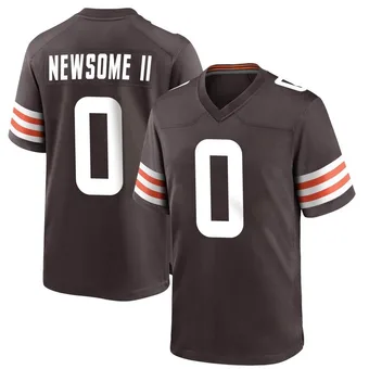 Men's Greg Newsome II Brown Game Team Color Football Jersey