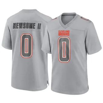 Men's Greg Newsome II Gray Game Atmosphere Fashion Football Jersey