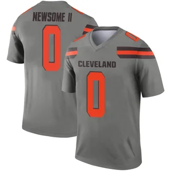 Men's Greg Newsome II Legend Inverted Silver Football Jersey