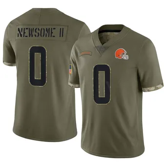 Men's Greg Newsome II Olive Limited 2022 Salute To Service Football Jersey