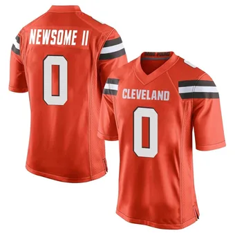 Men's Greg Newsome II Orange Game Alternate Football Jersey