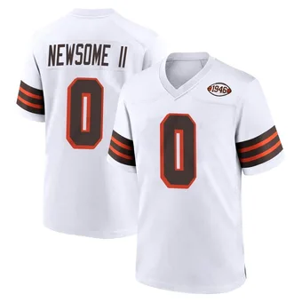 Men's Greg Newsome II White Game 1946 Collection Alternate Football Jersey