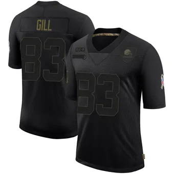 Men's Jaelen Gill Black Limited 2020 Salute To Service Football Jersey