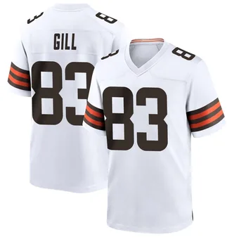 Men's Jaelen Gill White Game Football Jersey