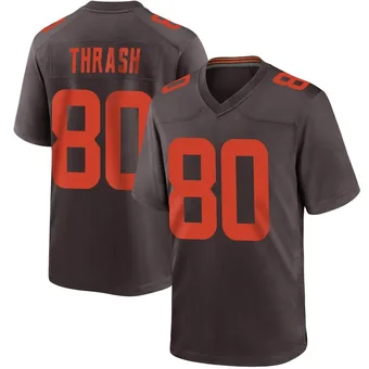 Men's Jamari Thrash Brown Game Alternate Football Jersey