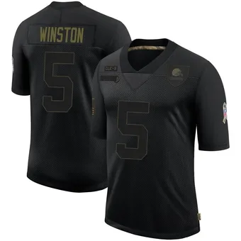 Men's Jameis Winston Black Limited 2020 Salute To Service Football Jersey