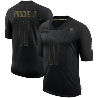 Men's James Proche II Black Limited 2020 Salute To Service Football Jersey