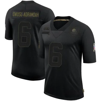 Men's Jeremiah Owusu-Koramoah Black Limited 2020 Salute To Service Football Jersey