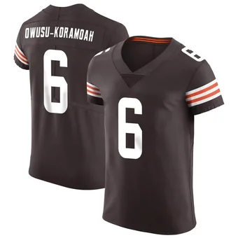 Men's Jeremiah Owusu-Koramoah Brown Elite Vapor Football Jersey