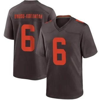 Men's Jeremiah Owusu-Koramoah Brown Game Alternate Football Jersey