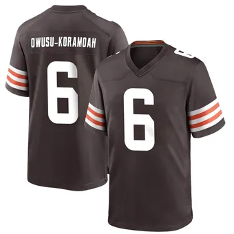 Men's Jeremiah Owusu-Koramoah Brown Game Team Color Football Jersey