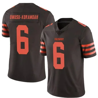 Men's Jeremiah Owusu-Koramoah Brown Limited Color Rush Football Jersey