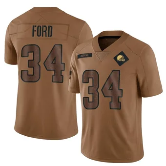 Men's Jerome Ford Brown Limited 2023 Salute To Service Football Jersey