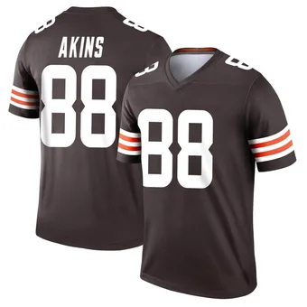 Men's Jordan Akins Brown Legend Football Jersey