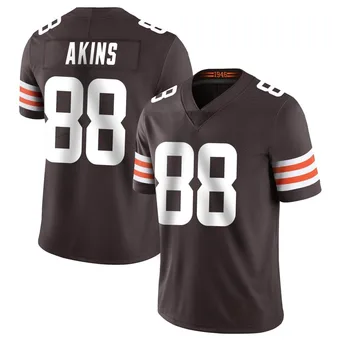 Men's Jordan Akins Brown Limited Team Color Vapor Untouchable Football Jersey