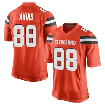 Men's Jordan Akins Orange Game Alternate Football Jersey