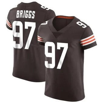 Men's Jowon Briggs Brown Elite Vapor Football Jersey