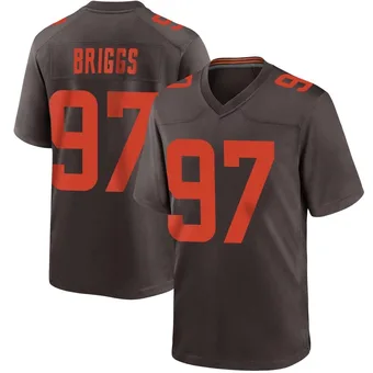 Men's Jowon Briggs Brown Game Alternate Football Jersey