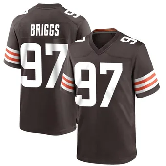 Men's Jowon Briggs Brown Game Team Color Football Jersey