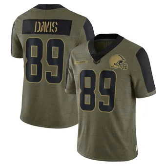 Men's Kaden Davis Olive Limited 2021 Salute To Service Football Jersey