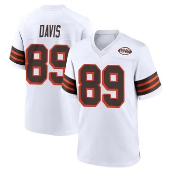 Men's Kaden Davis White Game 1946 Collection Alternate Football Jersey