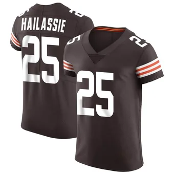 Men's Kahlef Hailassie Brown Elite Vapor Football Jersey