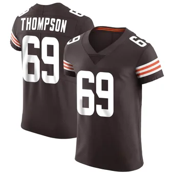 Men's Lorenzo Thompson Brown Elite Vapor Football Jersey