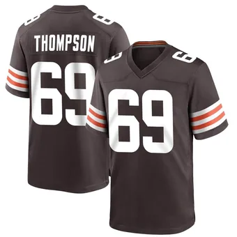 Men's Lorenzo Thompson Brown Game Team Color Football Jersey