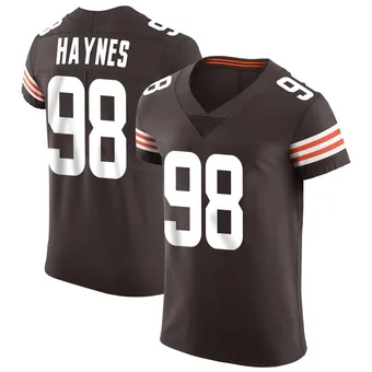 Men's Marcus Haynes Brown Elite Vapor Football Jersey