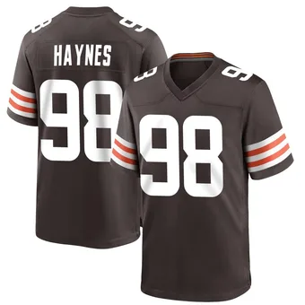 Men's Marcus Haynes Brown Game Team Color Football Jersey