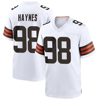 Men's Marcus Haynes White Game Football Jersey