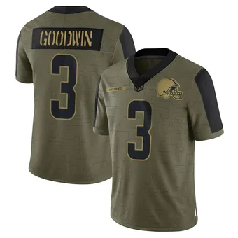 Men's Marquise Goodwin Olive Limited 2021 Salute To Service Football Jersey