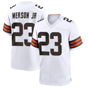 Men's Martin Emerson Jr. White Game Football Jersey