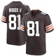 Men's Michael Woods II Brown Game Team Color Football Jersey