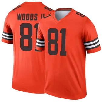 Men's Michael Woods II Orange Legend Inverted Football Jersey