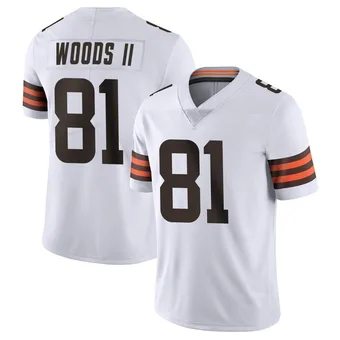 Men's Michael Woods II White Limited Vapor Untouchable Football Jersey