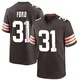 Men's Mike Ford Jr. Brown Game Team Color Football Jersey