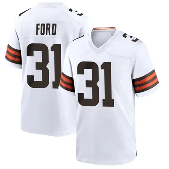 Men's Mike Ford Jr. White Game Football Jersey