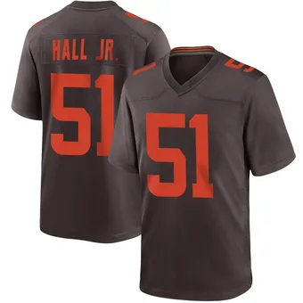 Men's Mike Hall Jr. Brown Game Alternate Football Jersey