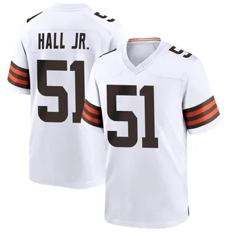 Men's Mike Hall Jr. White Game Football Jersey