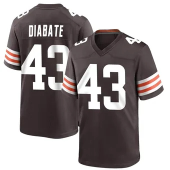 Men's Mohamoud Diabate Brown Game Team Color Football Jersey