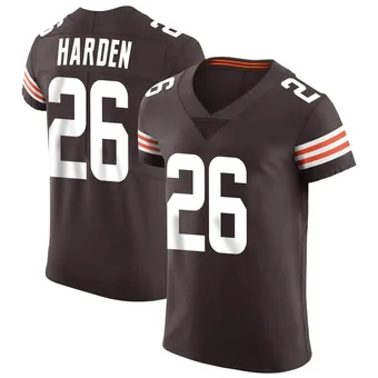 Men's Myles Harden Brown Elite Vapor Football Jersey