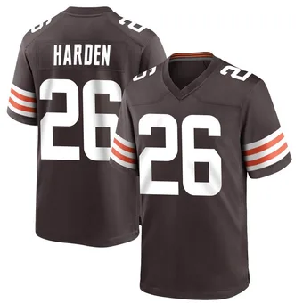 Men's Myles Harden Brown Game Team Color Football Jersey