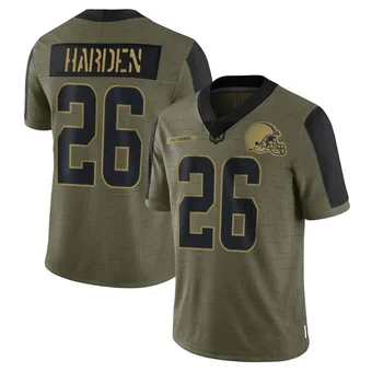 Men's Myles Harden Olive Limited 2021 Salute To Service Football Jersey